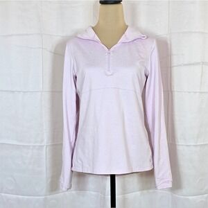 Layer 8 Women Pink Qwick-Dry Quarter Zip Pullover Thumbhole Active Top Size M